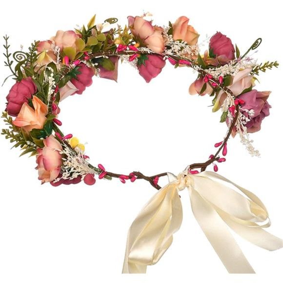DDazzling Women Flower Headband Wreath Crown Floral Wedding Garland main image 6